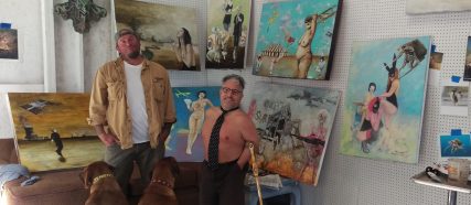 Shawn Webber and Sam Roloff inside Webber's Studio in San Francisco artist 