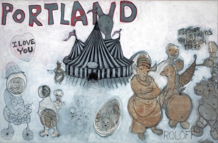 Portland art oil painting circus tent