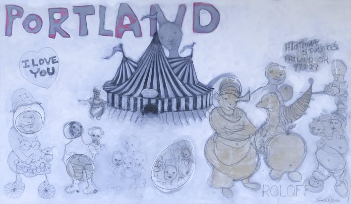 Portland art oil painting circus tent